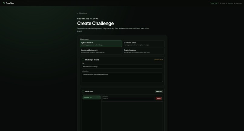 Proofline – screenshot 2