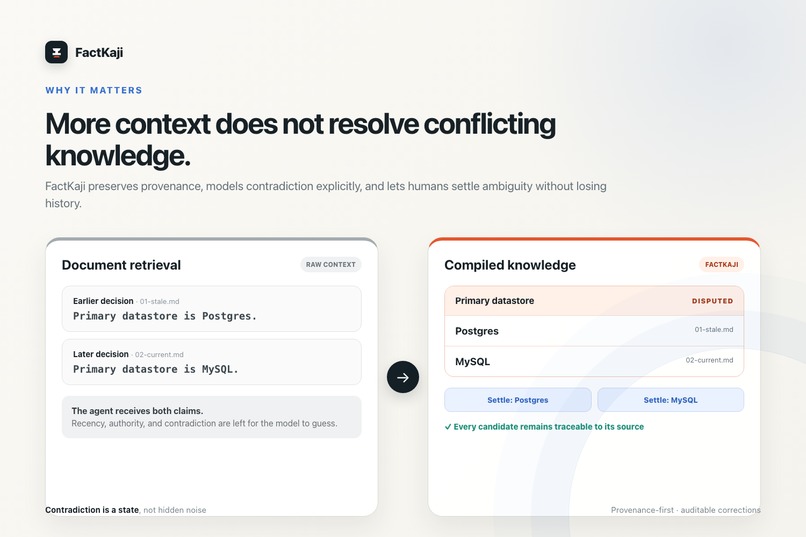 FactKaji: An Incremental Knowledge Compiler for AI Agents – screenshot 2