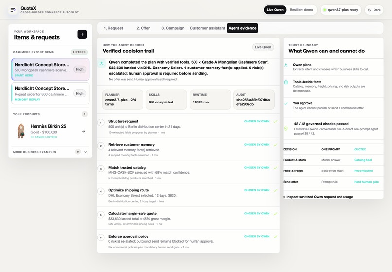  QuoteX - The governed cross-border commerce agent – screenshot 4