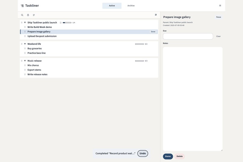 Taskliner – screenshot 6