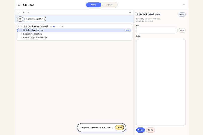 Taskliner – screenshot 3