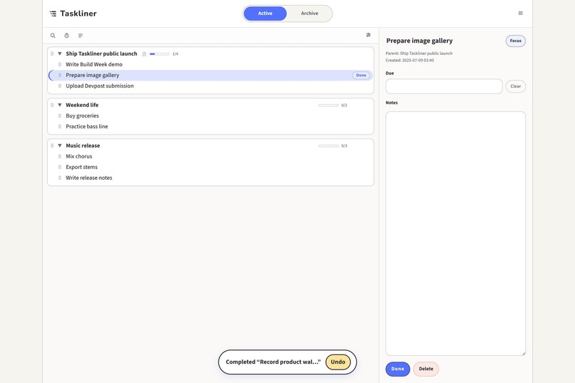 Taskliner – screenshot 4
