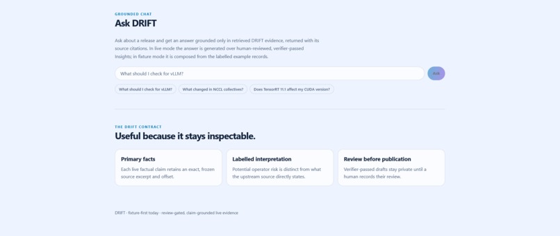 DRIFT — Release Intelligence for GPU & AI Infrastructure – screenshot 8