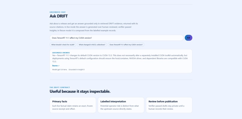 DRIFT — Release Intelligence for GPU & AI Infrastructure – screenshot 10