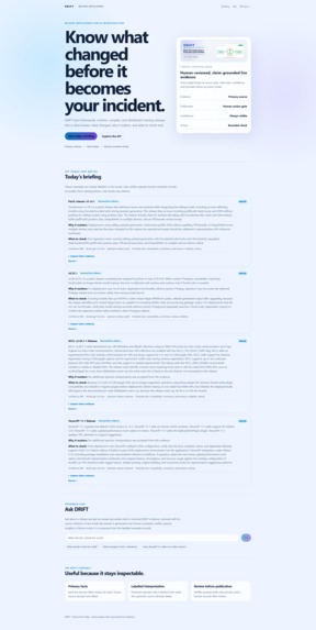 DRIFT — Release Intelligence for GPU & AI Infrastructure – screenshot 4