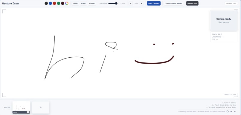 Gesture Draw - Webcam-based Drawing, Note-Taking and Games – screenshot 1