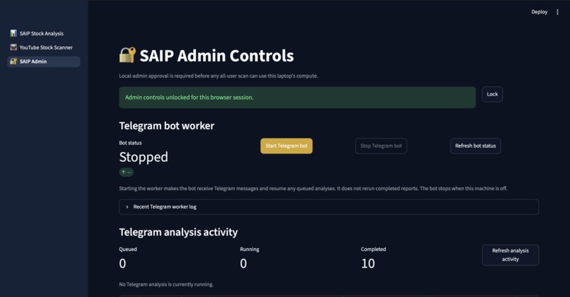 Stock Intelligence & Recommendation Platform – screenshot 1