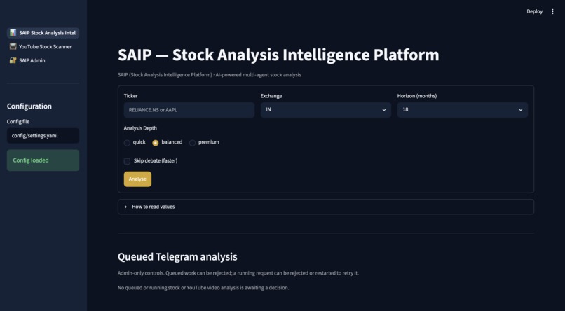 Stock Intelligence & Recommendation Platform – screenshot 2