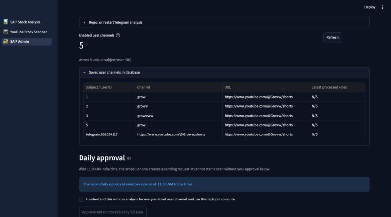 Stock Intelligence & Recommendation Platform – screenshot 4