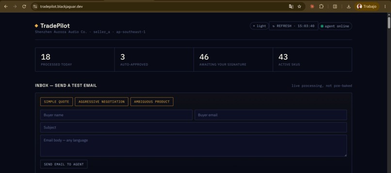 TradePilot — Cross-Border Ops Agent – screenshot 1
