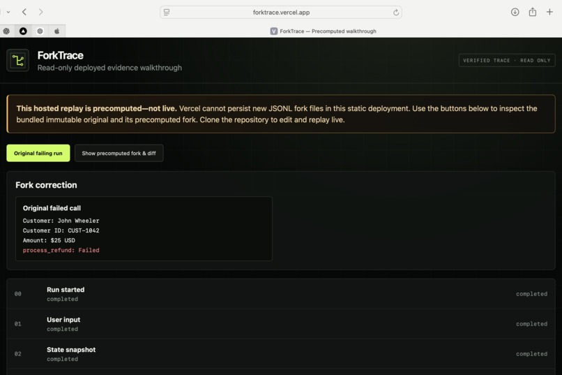 ForkTrace – screenshot 1