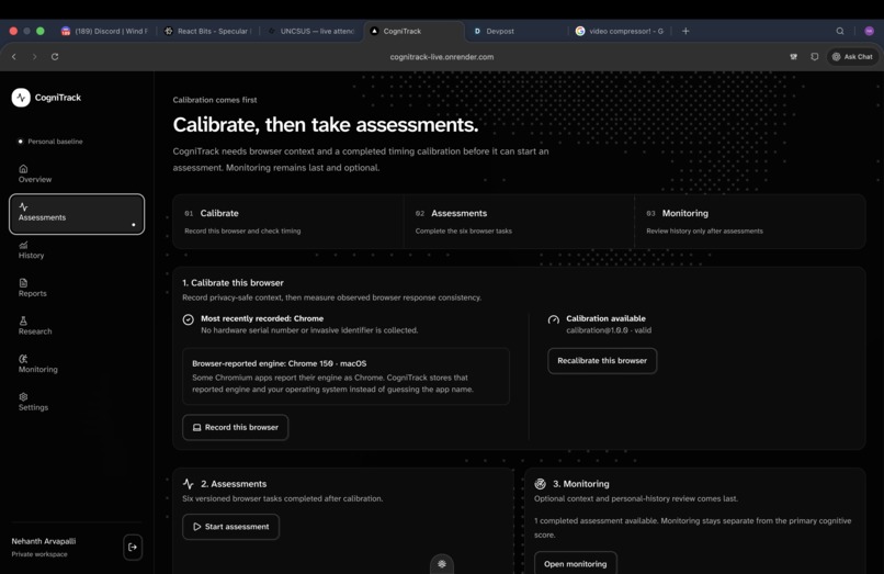 CogniTrack – screenshot 1