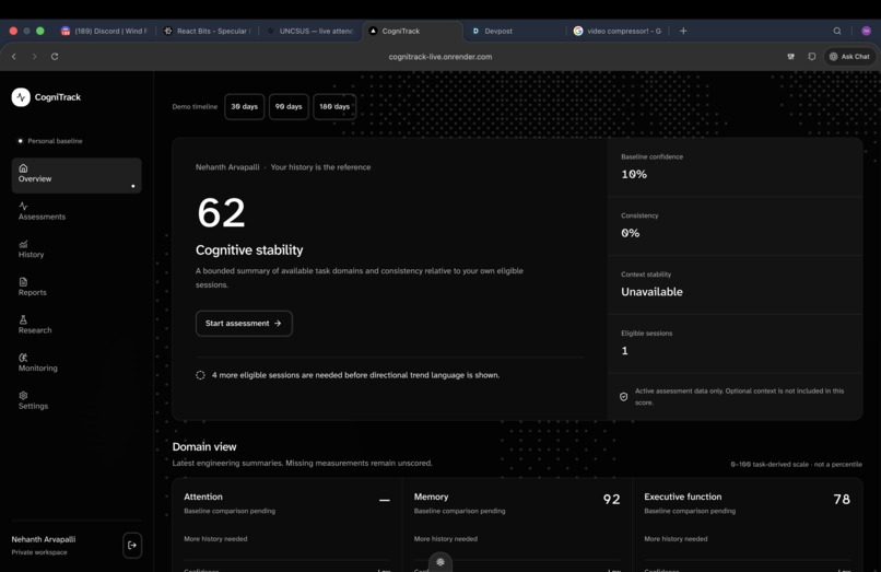 CogniTrack – screenshot 2