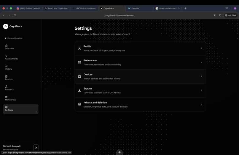 CogniTrack – screenshot 3