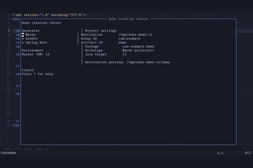 duke.nvim – screenshot 3