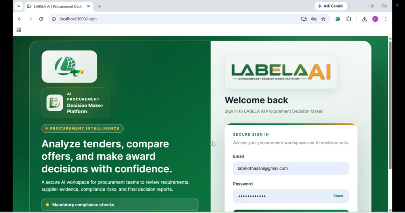 LABELA AI Procurement Decision Maker – screenshot 2