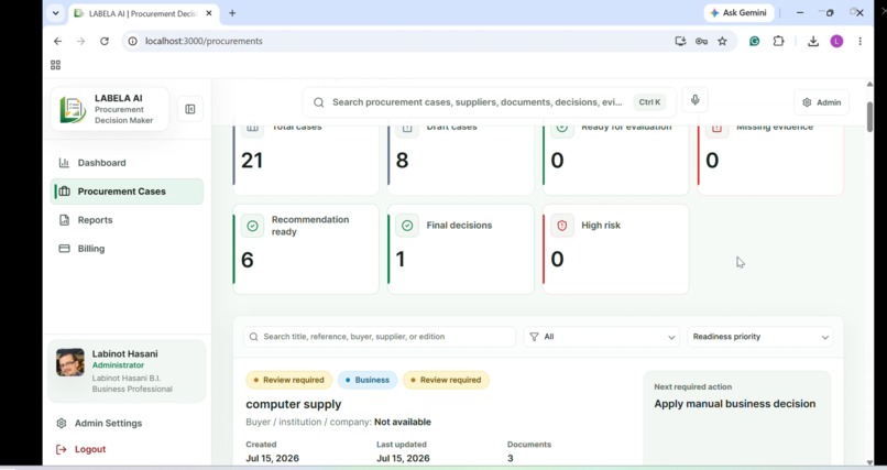 LABELA AI Procurement Decision Maker – screenshot 4