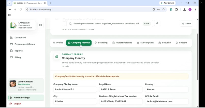 LABELA AI Procurement Decision Maker – screenshot 6