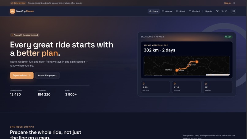 MotoTrip Planner – screenshot 1