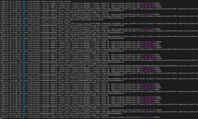 Contractless Blockchain – screenshot 2