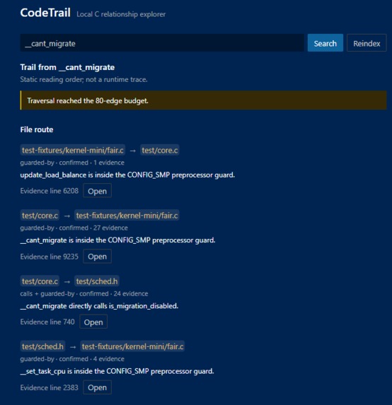 CodeTrail – screenshot 2