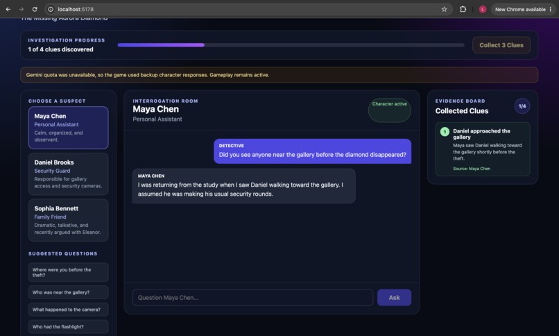 AI Detective: The Missing Aurora Diamond – screenshot 3