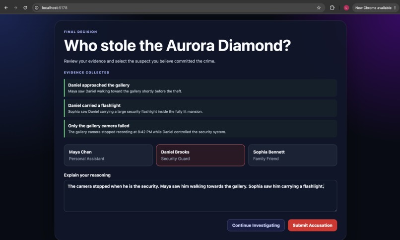 AI Detective: The Missing Aurora Diamond – screenshot 5