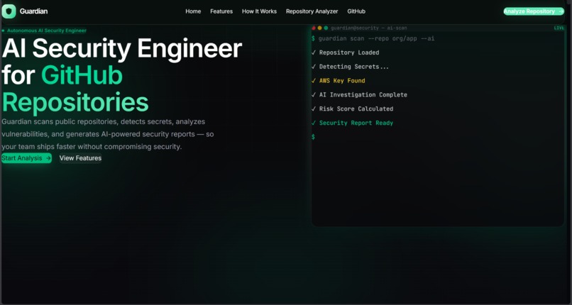 Guardian – AI Repo Security Analyzer – screenshot 1