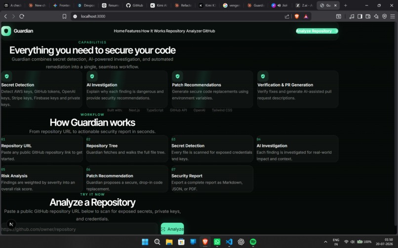 Guardian – AI Repo Security Analyzer – screenshot 2