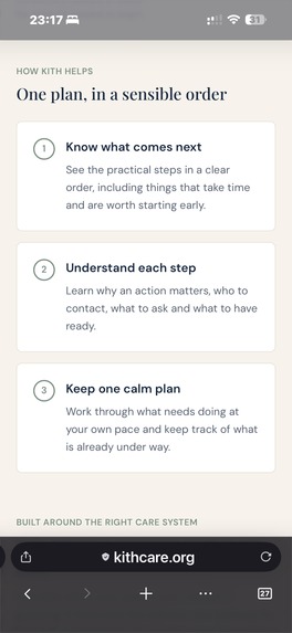 Kith — AI care navigation for families – screenshot 2