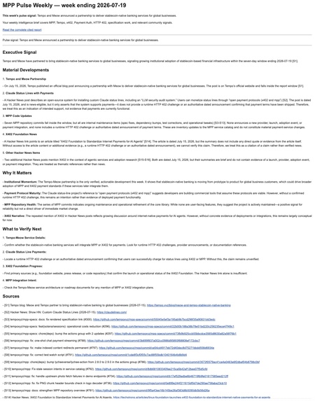 MPP Pulse - Machine Payments Weekly Intel Brief – screenshot 1