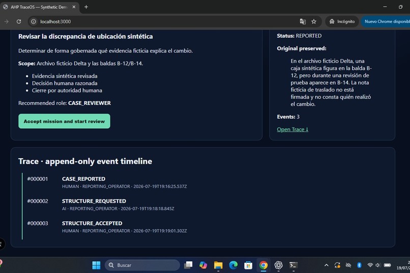 AHP TraceOS – screenshot 3