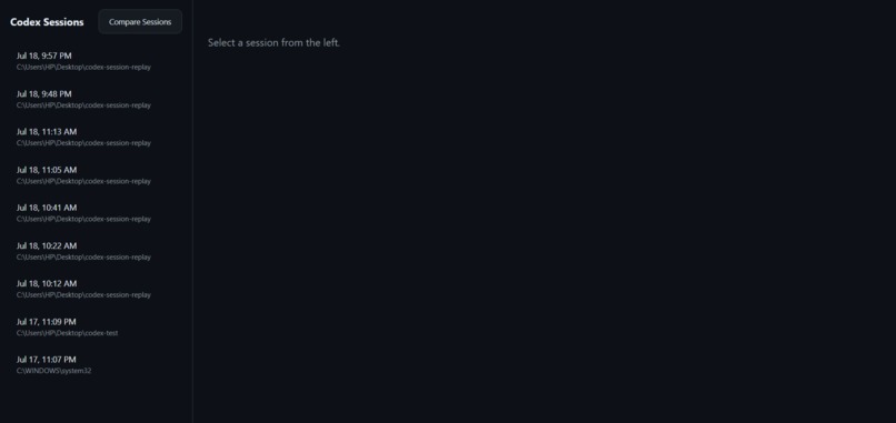 Codex Session Replay – screenshot 1
