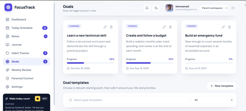 focustrack – screenshot 4