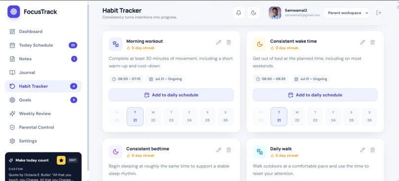 focustrack – screenshot 5