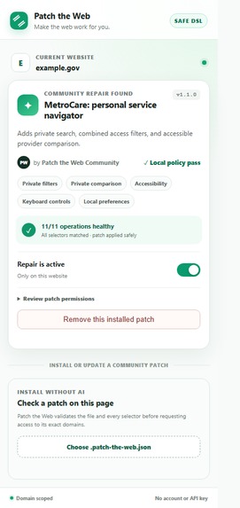 Patch the Web – screenshot 1