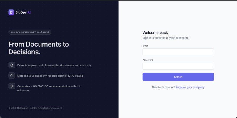 BidOps AI – screenshot 1