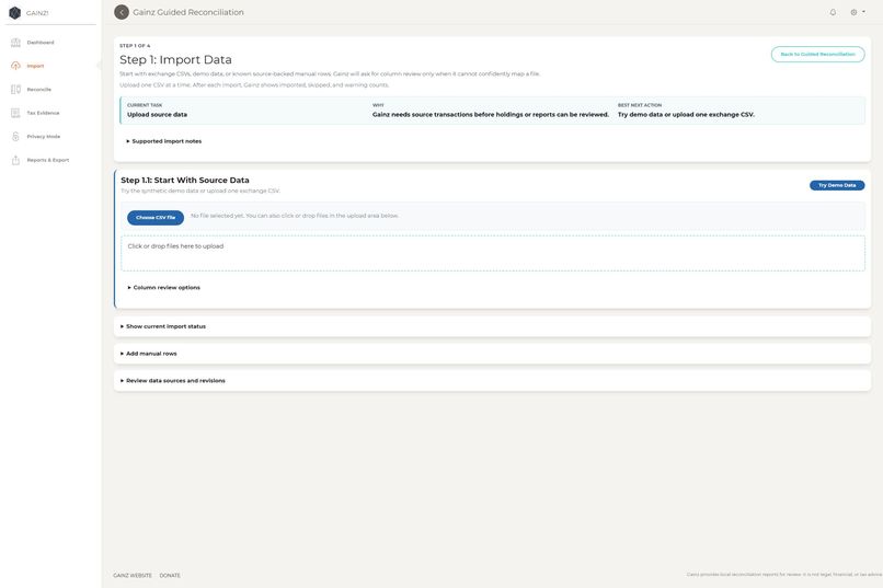 Gainz: Private Crypto Tax Reconciliation – screenshot 3
