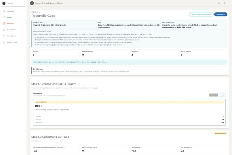 Gainz: Private Crypto Tax Reconciliation – screenshot 7