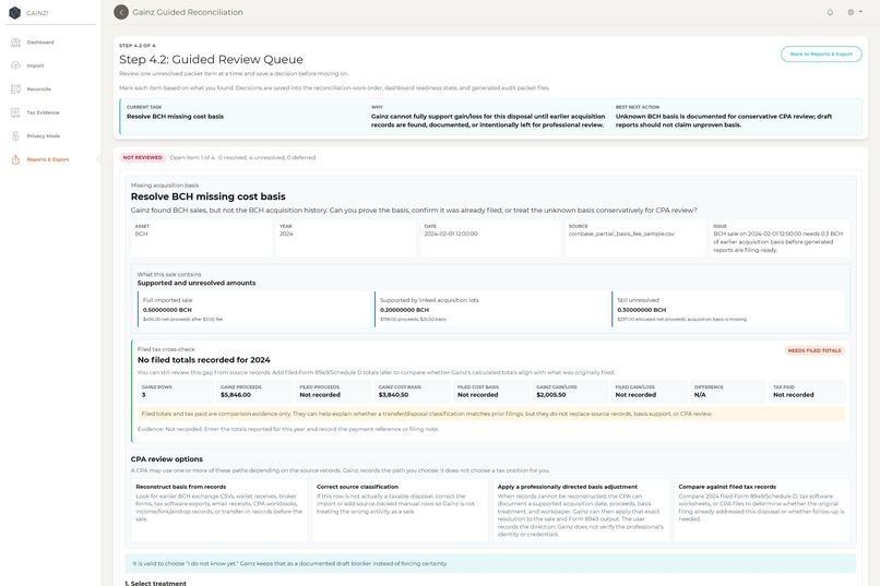 Gainz: Private Crypto Tax Reconciliation – screenshot 8