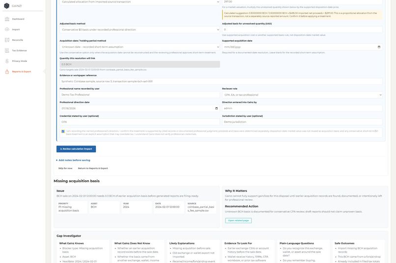 Gainz: Private Crypto Tax Reconciliation – screenshot 9