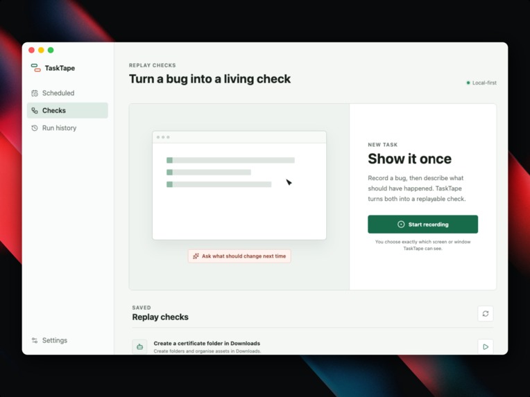 Tasktape – screenshot 1