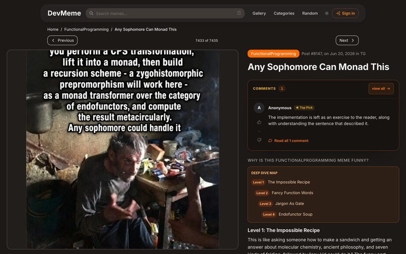 DevMeme – screenshot 2