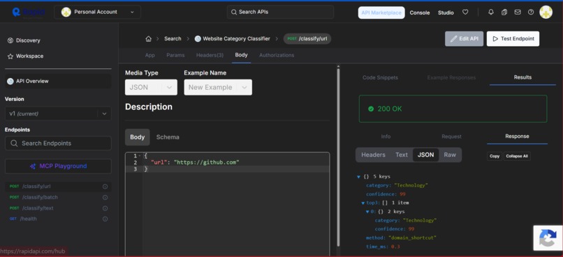 Website Category Classifier – screenshot 7