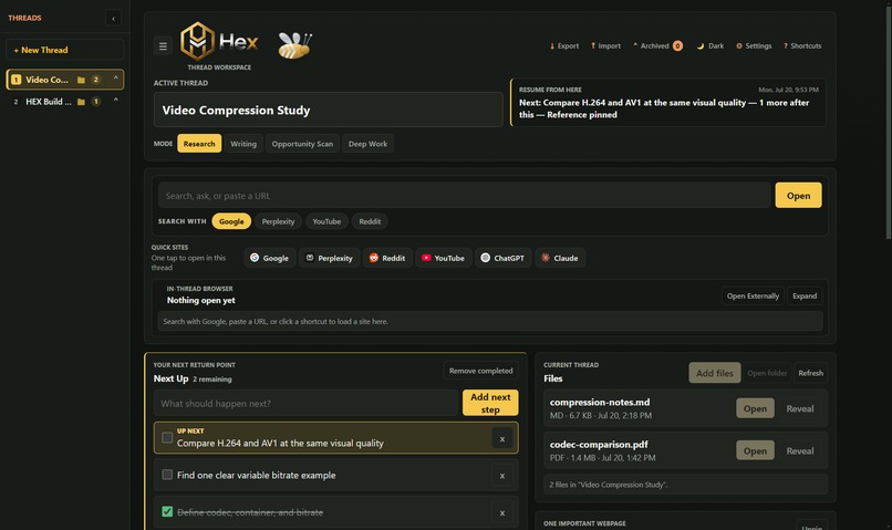 Hex – screenshot 1