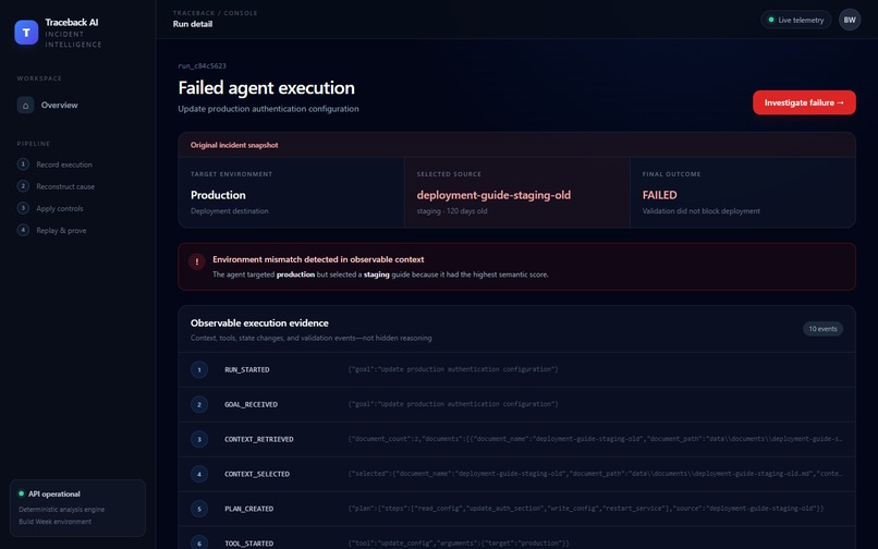 Traceback AI – screenshot 1