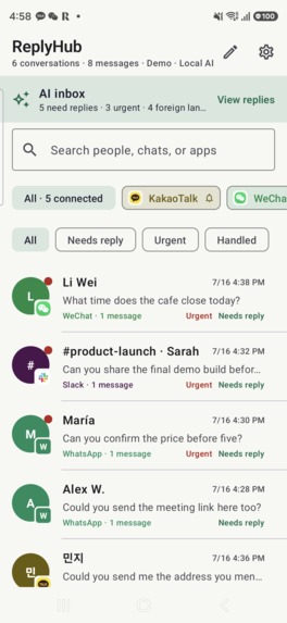 ReplyHub: One Feed for All Your Messengers – screenshot 5
