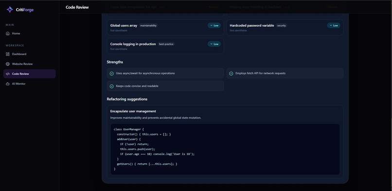 CritiForge – screenshot 3