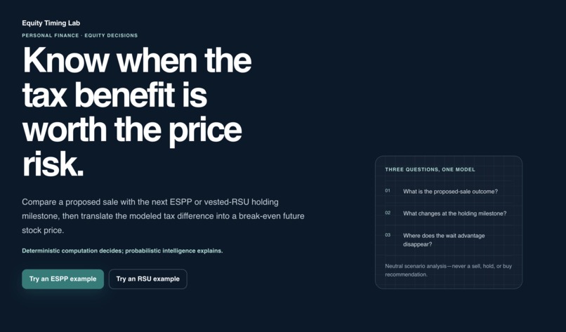 Equity Timing Lab – screenshot 1