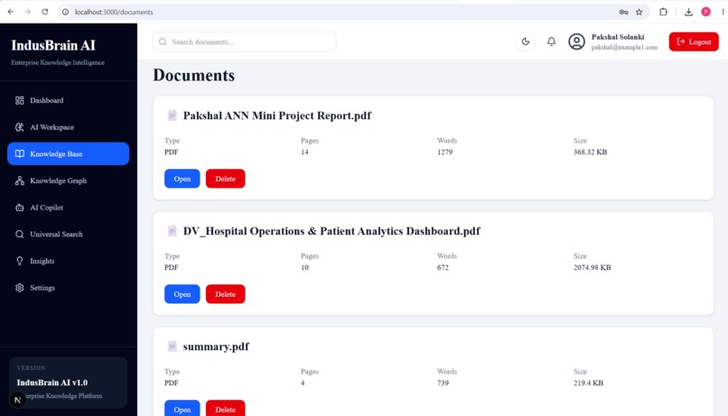 IndusBrain AI – Enterprise Knowledge Intelligence Platform – screenshot 5